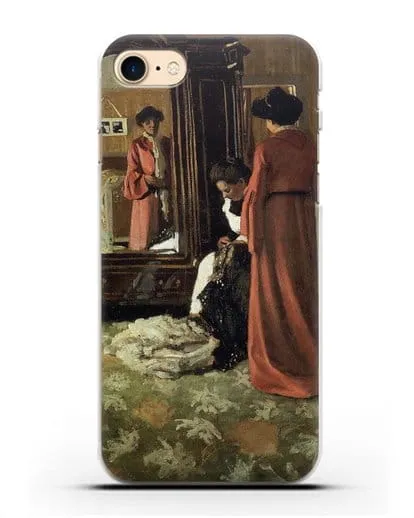 Чехол Интерьер, спальня с двумя фигурами (Валлоттон Феликс) силиконовый для iPhone 8