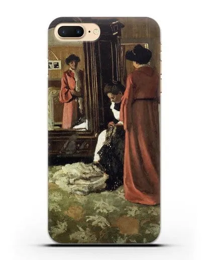 Чехол Интерьер, спальня с двумя фигурами (Валлоттон Феликс) силиконовый для iPhone 8 Plus