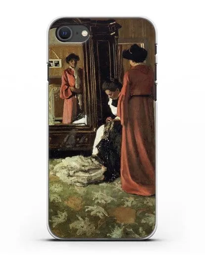 Чехол Интерьер, спальня с двумя фигурами (Валлоттон Феликс) силиконовый для iPhone SE 2020