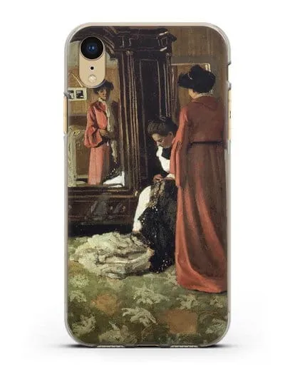 Чехол Интерьер, спальня с двумя фигурами (Валлоттон Феликс) силиконовый для iPhone XR