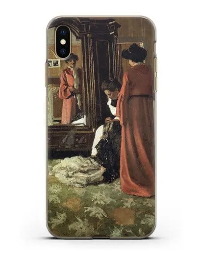 Чехол Интерьер, спальня с двумя фигурами (Валлоттон Феликс) силиконовый для iPhone XS Max