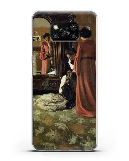 Чехол Интерьер, спальня с двумя фигурами (Валлоттон Феликс) силиконовый для Xiaomi Poco X3 Pro