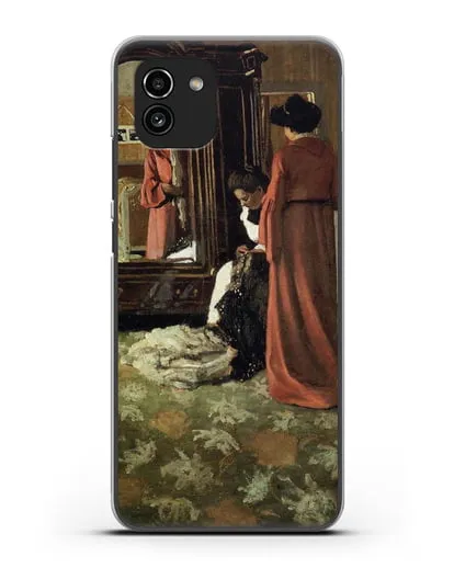 Чехол Интерьер, спальня с двумя фигурами (Валлоттон Феликс) силиконовый для Samsung Galaxy A03 [SM-A035]