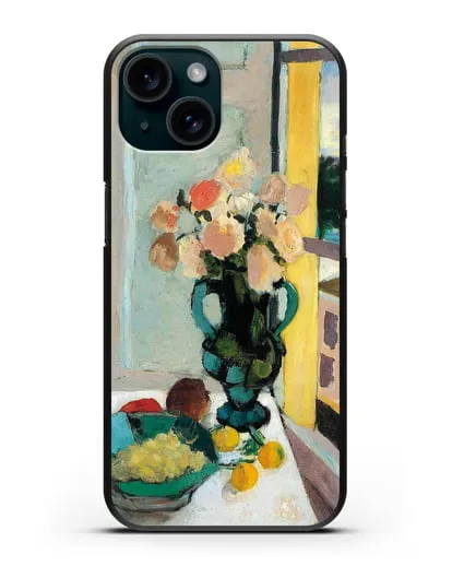 Чехол Розы сафрано у окна (Матисс Анри) силиконовый для iPhone 15