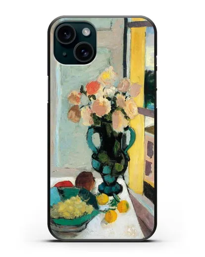 Чехол Розы сафрано у окна (Матисс Анри) силиконовый для iPhone 15 Plus