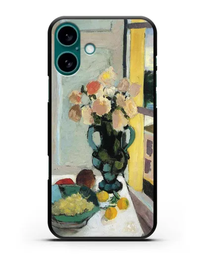 Чехол Розы сафрано у окна (Матисс Анри) силиконовый для iPhone 16 Plus