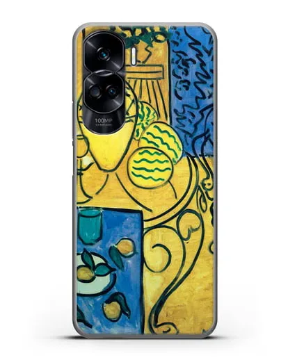 Чехол Интерьер в желтом и синем (Матисс Анри) силиконовый для Honor 90 Lite