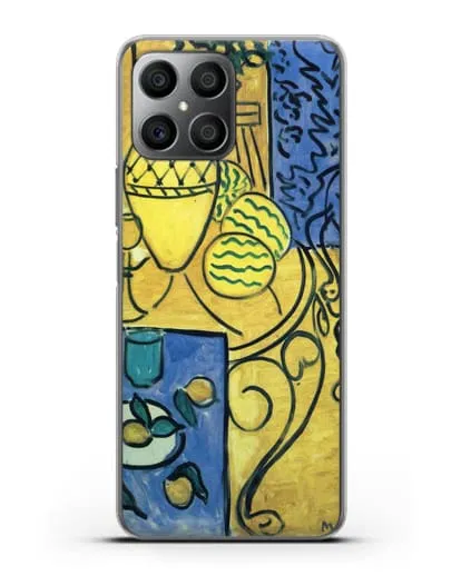 Чехол Интерьер в желтом и синем (Матисс Анри) силиконовый для Honor X8