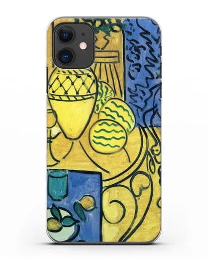 Чехол Интерьер в желтом и синем (Матисс Анри) силиконовый для iPhone 11