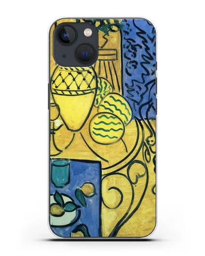 Чехол Интерьер в желтом и синем (Матисс Анри) силиконовый для iPhone 13