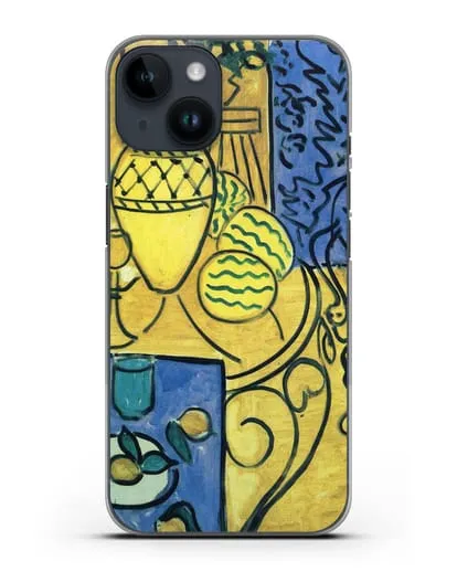Чехол Интерьер в желтом и синем (Матисс Анри) силиконовый для iPhone 14