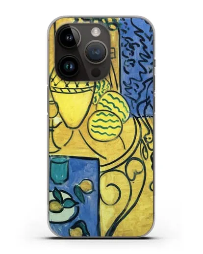 Чехол Интерьер в желтом и синем (Матисс Анри) силиконовый для iPhone 14 Pro