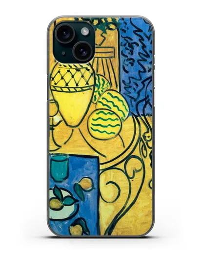 Чехол Интерьер в желтом и синем (Матисс Анри) силиконовый для iPhone 15 Plus