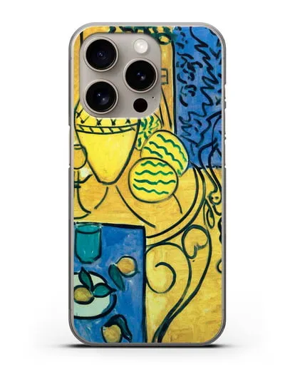 Чехол Интерьер в желтом и синем (Матисс Анри) силиконовый для iPhone 15 Pro