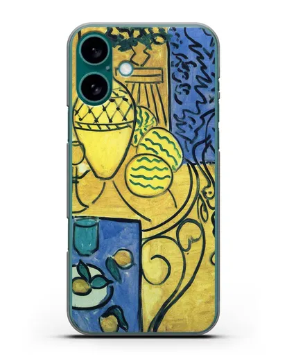 Чехол Интерьер в желтом и синем (Матисс Анри) силиконовый для iPhone 16 Plus