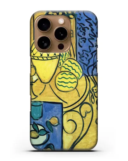 Чехол Интерьер в желтом и синем (Матисс Анри) силиконовый для iPhone 16 Pro