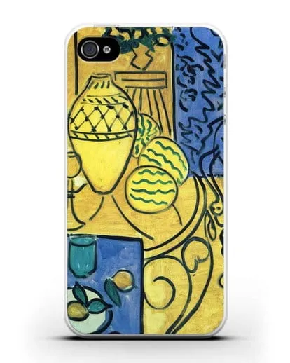 Чехол Интерьер в желтом и синем (Матисс Анри) силиконовый для iPhone 4/4s
