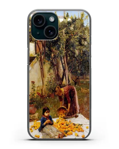 Чехол Сбор апельсинов (Уотерхаус Джон Уильям) силиконовый для iPhone 15