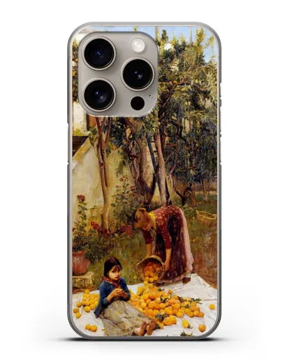 Чехол Сбор апельсинов (Уотерхаус Джон Уильям) силиконовый для iPhone 15 Pro