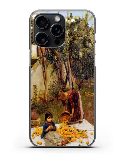 Чехол Сбор апельсинов (Уотерхаус Джон Уильям) силиконовый для iPhone 15 Pro Max