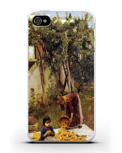 Чехол Сбор апельсинов (Уотерхаус Джон Уильям) силиконовый для iPhone 4/4s