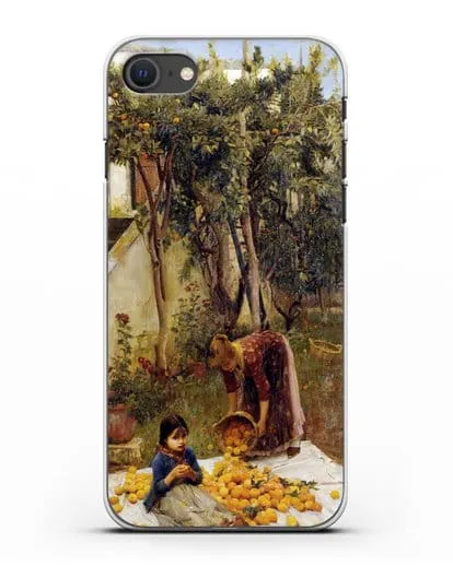 Чехол Сбор апельсинов (Уотерхаус Джон Уильям) силиконовый для iPhone SE 2020