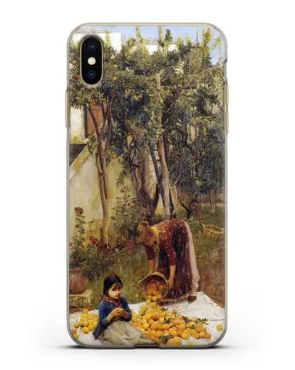 Чехол Сбор апельсинов (Уотерхаус Джон Уильям) силиконовый для iPhone XS Max