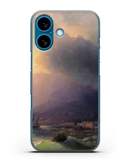 Чехол Приморский город. Вид Ялты (Айвазовский Иван) силиконовый для iPhone 16