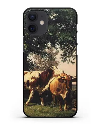 Чехол Стадо под деревьями (Шишкин Иван) силиконовый для iPhone 12 mini