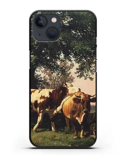 Чехол Стадо под деревьями (Шишкин Иван) силиконовый для iPhone 13 Mini