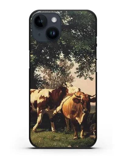Чехол Стадо под деревьями (Шишкин Иван) силиконовый для iPhone 14