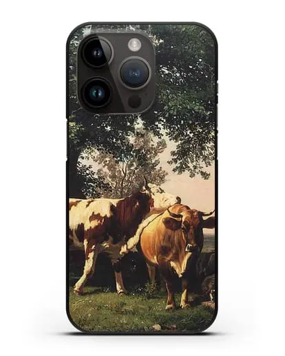 Чехол Стадо под деревьями (Шишкин Иван) силиконовый для iPhone 14 Pro