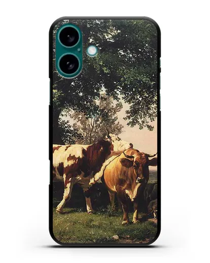 Чехол Стадо под деревьями (Шишкин Иван) силиконовый для iPhone 16 Plus