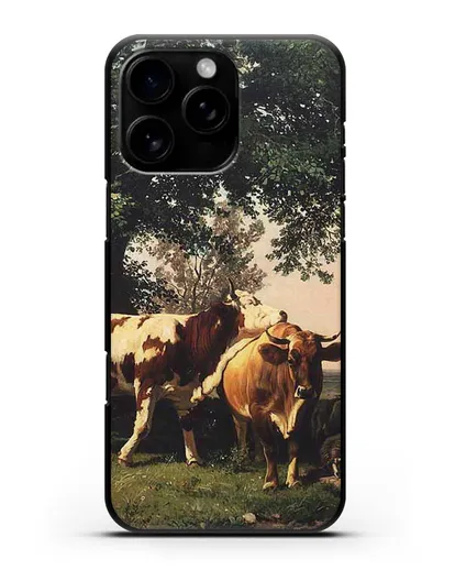 Чехол Стадо под деревьями (Шишкин Иван) силиконовый для iPhone 16 Pro Max