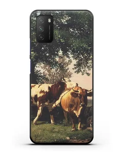 Чехол Стадо под деревьями (Шишкин Иван) силиконовый для Xiaomi Poco M3