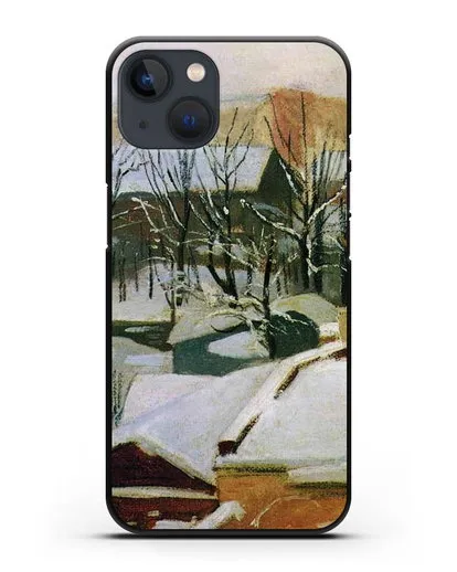 Чехол Городские крыши зимой (Шишкин Иван) силиконовый для iPhone 13