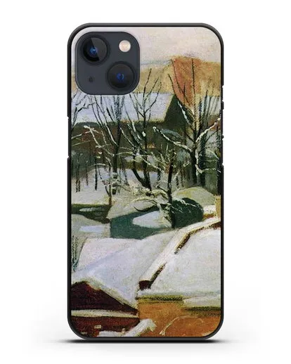 Чехол Городские крыши зимой (Шишкин Иван) силиконовый для iPhone 13 Mini