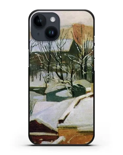 Чехол Городские крыши зимой (Шишкин Иван) силиконовый для iPhone 14