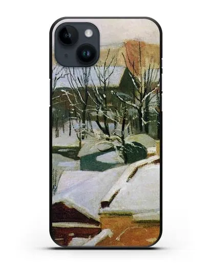 Чехол Городские крыши зимой (Шишкин Иван) силиконовый для iPhone 14 Plus