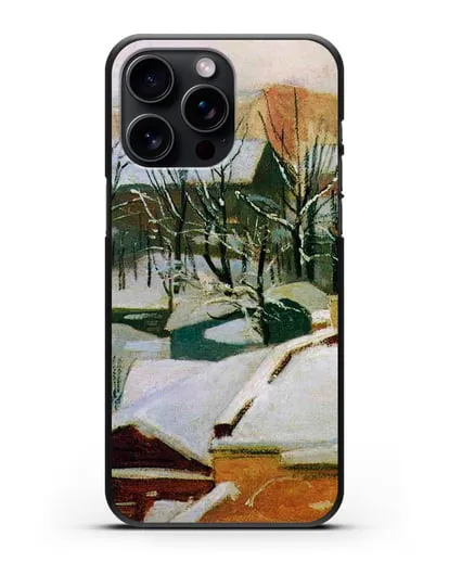 Чехол Городские крыши зимой (Шишкин Иван) силиконовый для iPhone 15 Pro Max