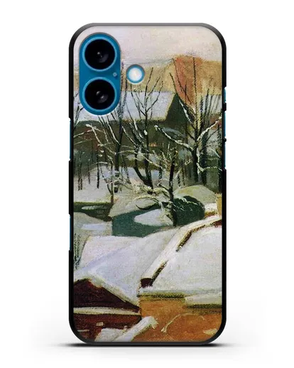 Чехол Городские крыши зимой (Шишкин Иван) силиконовый для iPhone 16