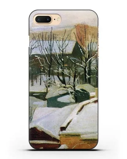 Чехол Городские крыши зимой (Шишкин Иван) силиконовый для iPhone 7 Plus
