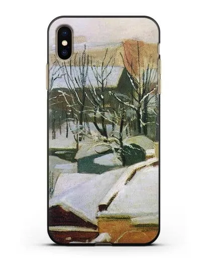 Чехол Городские крыши зимой (Шишкин Иван) силиконовый для iPhone XS Max