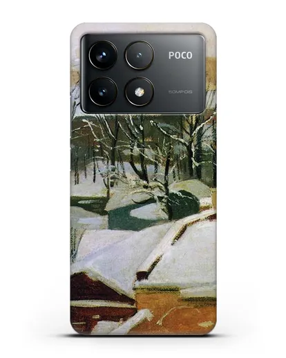 Чехол Городские крыши зимой (Шишкин Иван) силиконовый для Xiaomi Poco F6 Pro