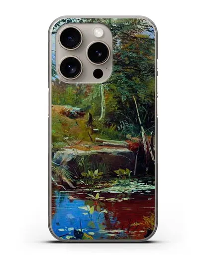 Чехол Пейзаж с мостиком (Шишкин Иван) силиконовый для iPhone 15 Pro