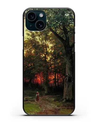Чехол Лес вечером (Шишкин Иван) силиконовый для iPhone 15 Plus