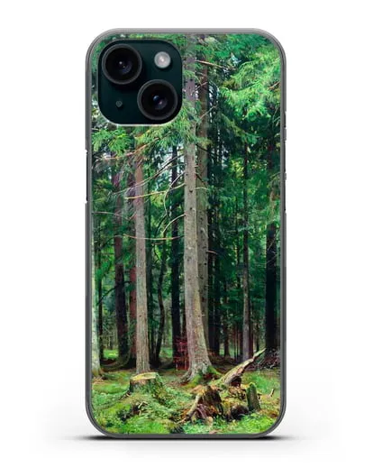 Чехол Лес в Мордвинове (Шишкин Иван) силиконовый для iPhone 15