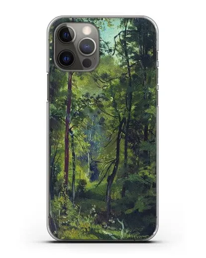 Чехол Лес. Этюд (Шишкин Иван) силиконовый для iPhone 12 Pro