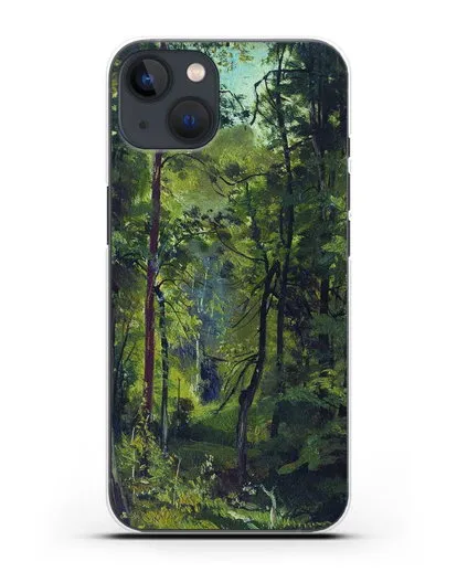 Чехол Лес. Этюд (Шишкин Иван) силиконовый для iPhone 13