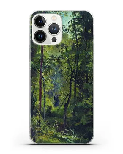 Чехол Лес. Этюд (Шишкин Иван) силиконовый для iPhone 13 Pro Max